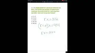 ACT Math 36 in 60 System of Equations Simple Interest