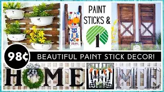 TOP PAINT STICK Crafts & DOLLAR TREE DIYs | Cozy Farmhouse Home Decor | Easy High End Looks For Less