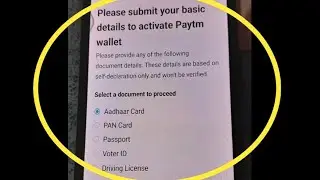 Paytm | SELECT A Document  to Proceed