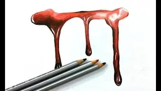 how to draw realistic dripping blood - 3d drawing