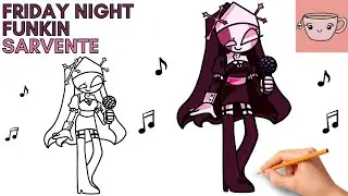 How To Draw Sarvente - Friday Night Funkin Mod | FNF |  Easy Step By Step Drawing Tutorial