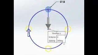 SolidWorks Tutorial 9 - Extend Entities - Circular Sketch Pattern