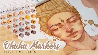 MY FIRST TIME USING BRUSH MARKERS | Trying out Ohuhu Markers | Cozy draw with me