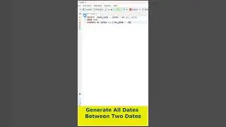 Oracle SQL: Generate All Dates Between Two Dates🔥#sql