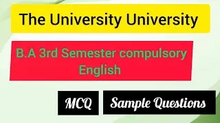 Burdwan University B.A 3rd semester compulsory English mcq questions #burdwanuniversity 3rd semester