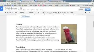 Google Docs - Inserting a Table of Contents