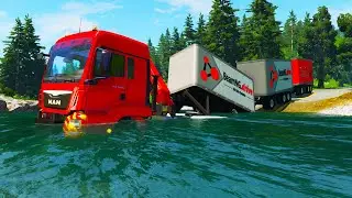Dangerous Rivers vs Trucks #1 | BeamNG DRIVE