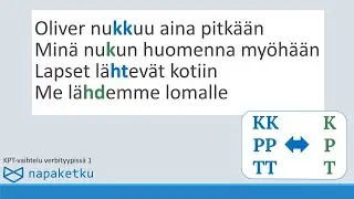 KPT-vaihtelu eli astevaihtelu verbityypissä 1