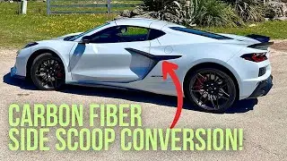 Adding Carbon Fiber Side Scoops to my C8 Z06 Corvette!