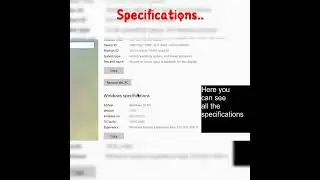 how to check specifications 