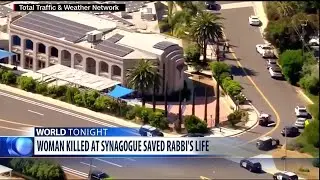 Woman killed at synagogue lauded for saving rabbi's life