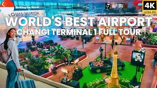 Singapore Changi Airport Terminal 1 FULL Tour - Departure, Transit & Arrival Halls [4K]