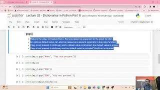 Mega Video | Lecture 32 | Dictionary in Python Part III