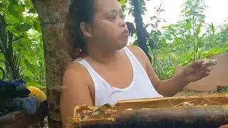 Nagluto ako ng adobong puti sa kawayan