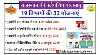 राजस्थान की फ्लैगशिप योजनाएं l Rajasthan Current Affairs 2023 l CET l REET l LDC l RPSC EO/RO #cet