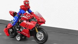 Spider-man on a motorcycle VS Treadmill. Lego Technic 42130 CRASH Test