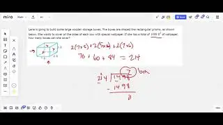 Word problem involving the surface area of a rectangular prism