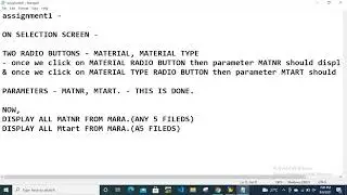 SAP ABAP Assignment 1 With Solution | SAP ABAP Radio Buttons | SAP ABAP Fetch Data From Database |