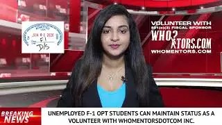 F-1 Students: Volunteer To Maintain OPT Status