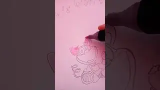 Drawing a poster with picky piggy! P. 1 #cat #music #huggywuggy