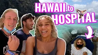 I WENT TO THE HOSPITAL |  Hawaii with the homies cliff jumping & surfing waves