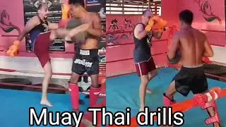 New Muay Thai pad work drills session
