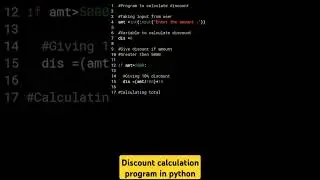Discount Calculation program in python | Python Programming | Coders Point