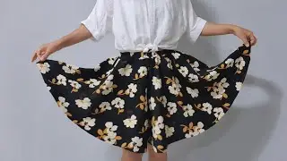 Very easy  DIY skirt pants | Circular Culotte Trousers Cutting and Sewing