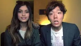 Бит-боксер и девушка с живыми бровями