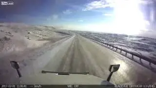 CRAZY 18 WHEELER ROLLOVER CAUGHT ON TAPE