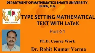 Typesetting Mathematical Text With Latex(create table, create index), Part-21, Lect.27