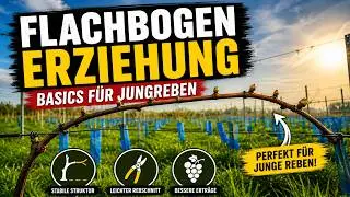 Flat arch training basics / Pruning of vines in a young vineyard
