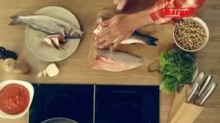 Рыбка со шпинатом и турецким горохом.  Урок 3