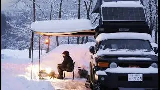 Quiet SOLO Camping in SNOW in Japan [ Wholesome Relaxing camp in a Snowy Forest, ASMR ]