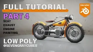 HOW TO model LOW POLY Motorcycle in BLENDER - FULL TUTORIAL - PART 4