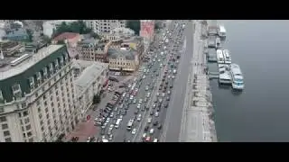 Podil from the air | Річковий вокзал, набережна, велосніданок з повітря