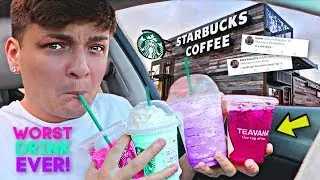 Trying MY subscribers FAVORITE Starbucks drinks (FOOD CHALLENGE)