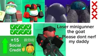 OMG!LASER MINIGUNNER IS OP!!!QUICKLY GET HIM BEFORE IT GETS NERFED!BEST TRANSCENDENT!(BALL TD)