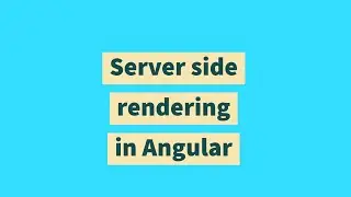 Server side rendering in Angular