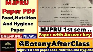 Avoid These Mistakes in Mjpru BA Food Nutrition & Hygiene Paper 2024 pdf
