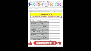 HOW TO USE TRIM FUNCTION IN EXCEL 