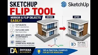 SketchUp Flip Tool Tutorial | Mirror & Flip Objects Easily | Dhyan Academy