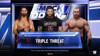 WWE 2K24 ROMAN REIGHNS  vs  SETH ROLLINS VS JOHN MOXLEY