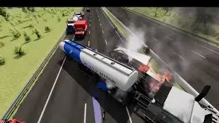 BeamNG Crash on Autobahn speed test with bad ended. Don't try.