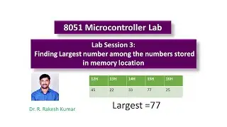 8051  Microcontroller Lab 3 : Finding the largest number in a memory location