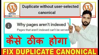 duplicate without user selected canonical | page indexing issues detected on wordpress
