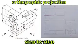orthographic projection in engineering drawing - technical drawing ( third angle projection )