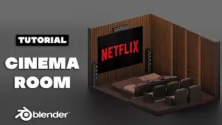 Stylized Isometric Cinema Room - Full Tutorial For Beginners in Blender 3D