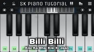 Billi Billi - Kisi Ka Bhai Kisi Ki Jaan | EASY Piano Tutorial | Perfect Piano