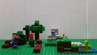 Lego Minecraft Steve and Alex Chop Down Trees Stop Motion